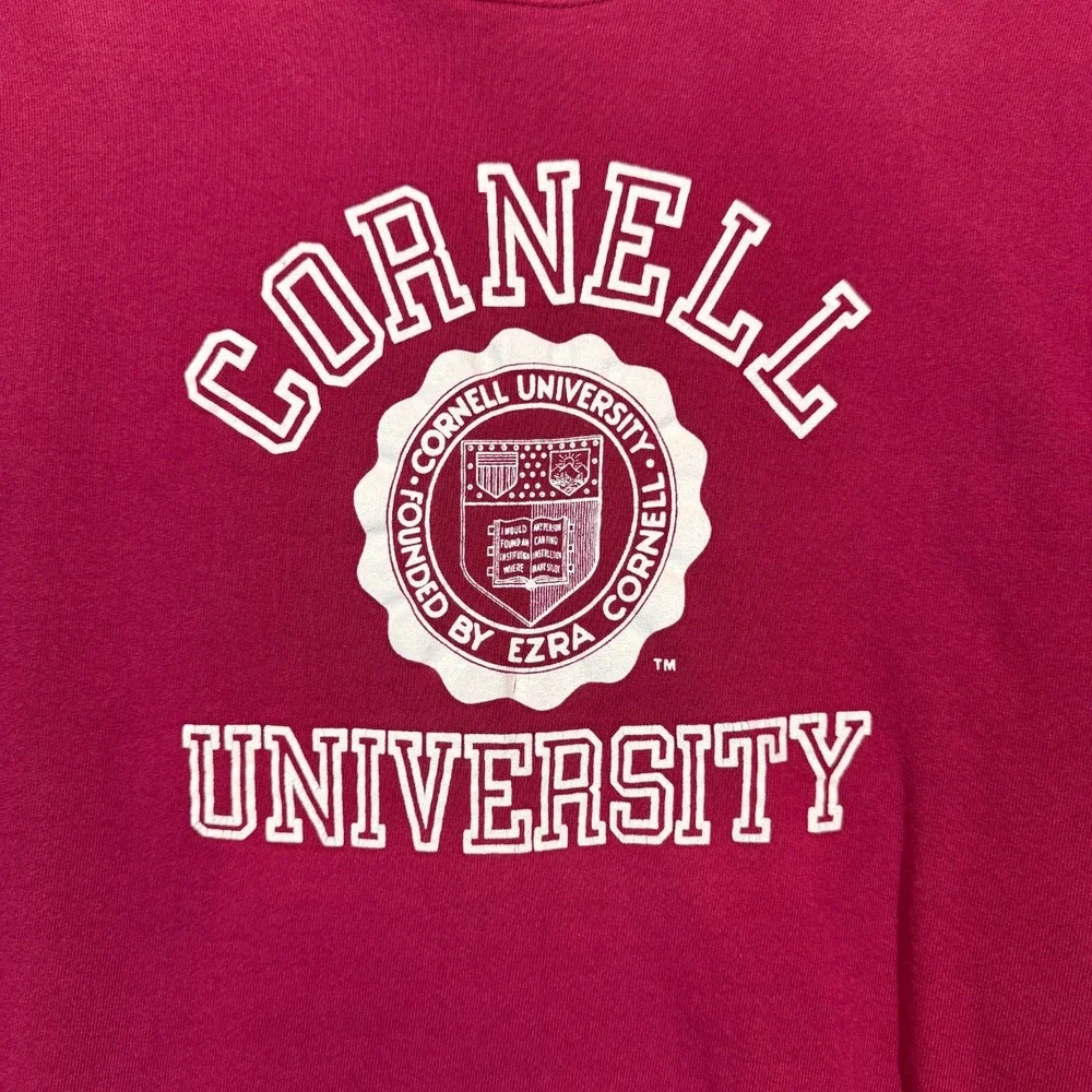 Cornell University Hoodie Men Large Red Pullover Ivy League Logo‎ 90s USA Made